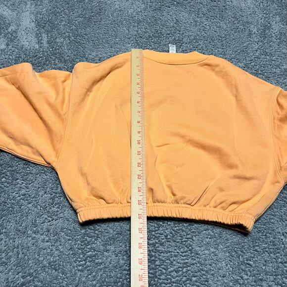 ALO Yoga Devotion Pullover Sweatshirt Womens XS Cropped Crewneck Orange - Picture 6 of 8